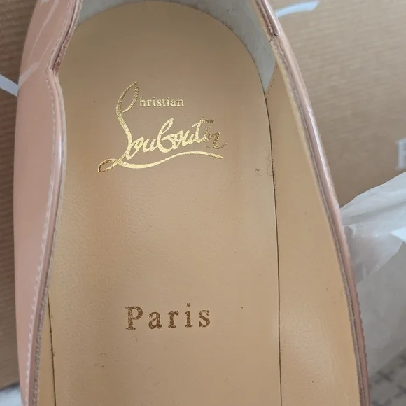 New in Box - Louboutin Nude Patent Heels - Picture 2 of 3